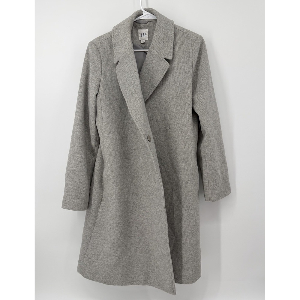 Gap Women's Gray Maternity Wool-Blend Pea‎ Coat Size Small *Read Description